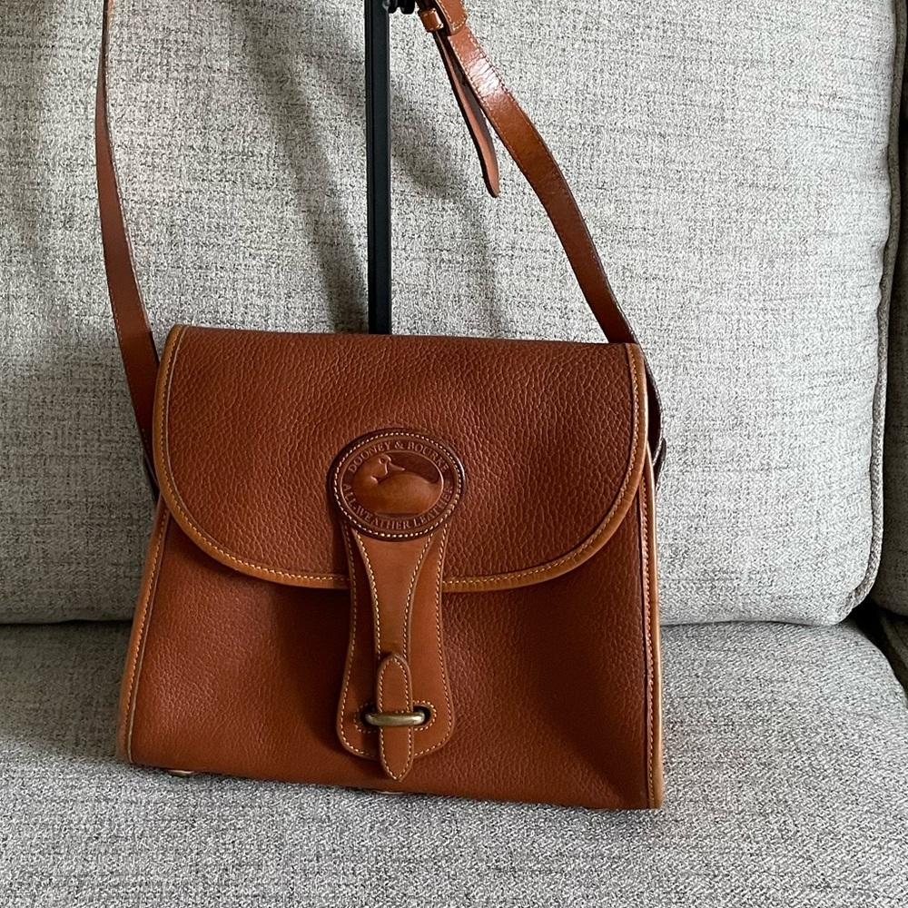 Dooney & Bourke All Weather 2 Duck, Vintage. Pebble Leather. Dark Tan. Like New!